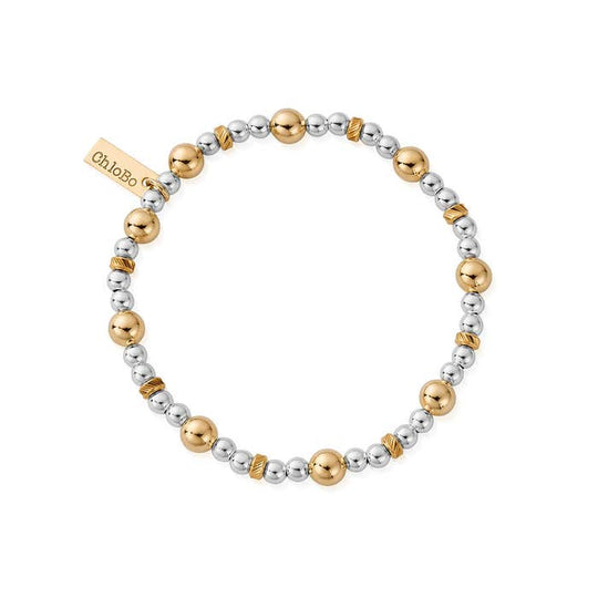 Mixed Metal Sparkle Ball Bracelet - GMBSB