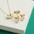 Amelia Bow Necklace, Clear CZ - Gold - AS22TRN90