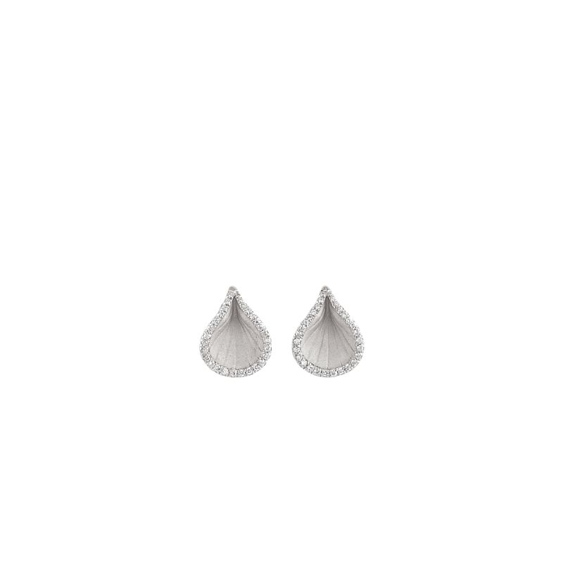 Goccia Drop Diamond Earrings - 18ct White Ice Gold - GOR2226W