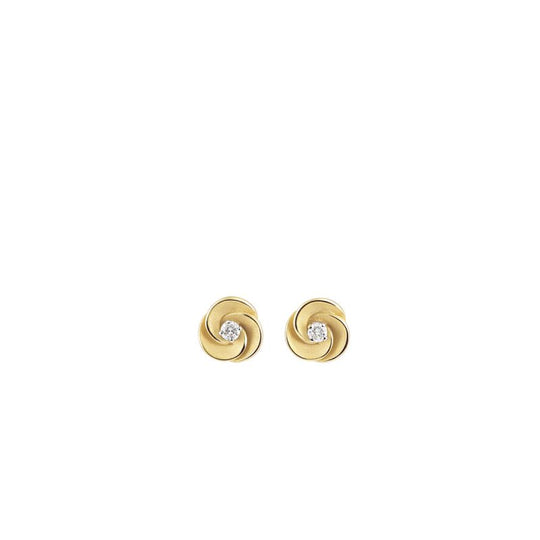 Desert Rose Diamond Stud Earrings - 18ct Yellow Sunrise Gold