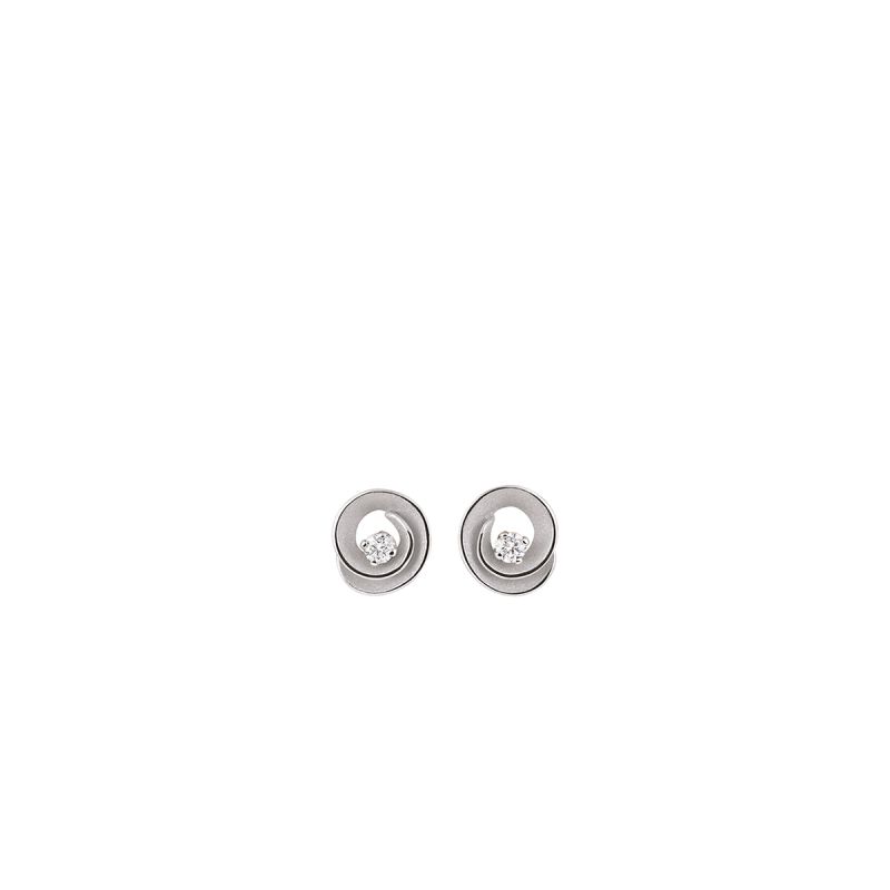 Dune Assolo Diamond Stud Earrings - 18ct White Ice Gold