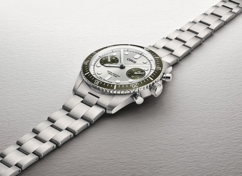 Divers Sixty-Five Chronograph Watch, Silvered