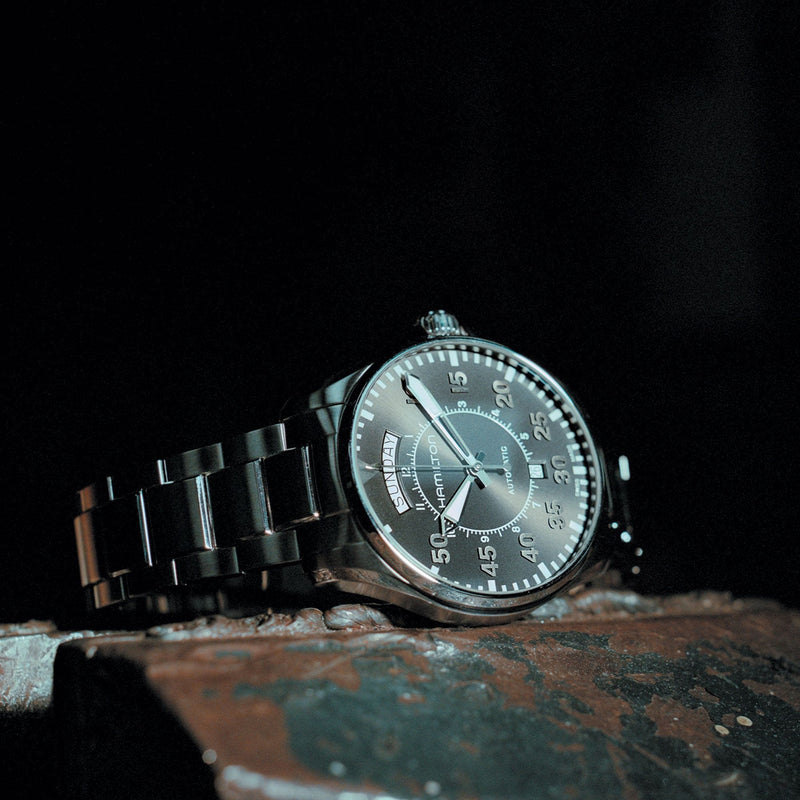 Khaki Aviation Pilot Day Date Auto Gents Watch, 42mm - H64615135