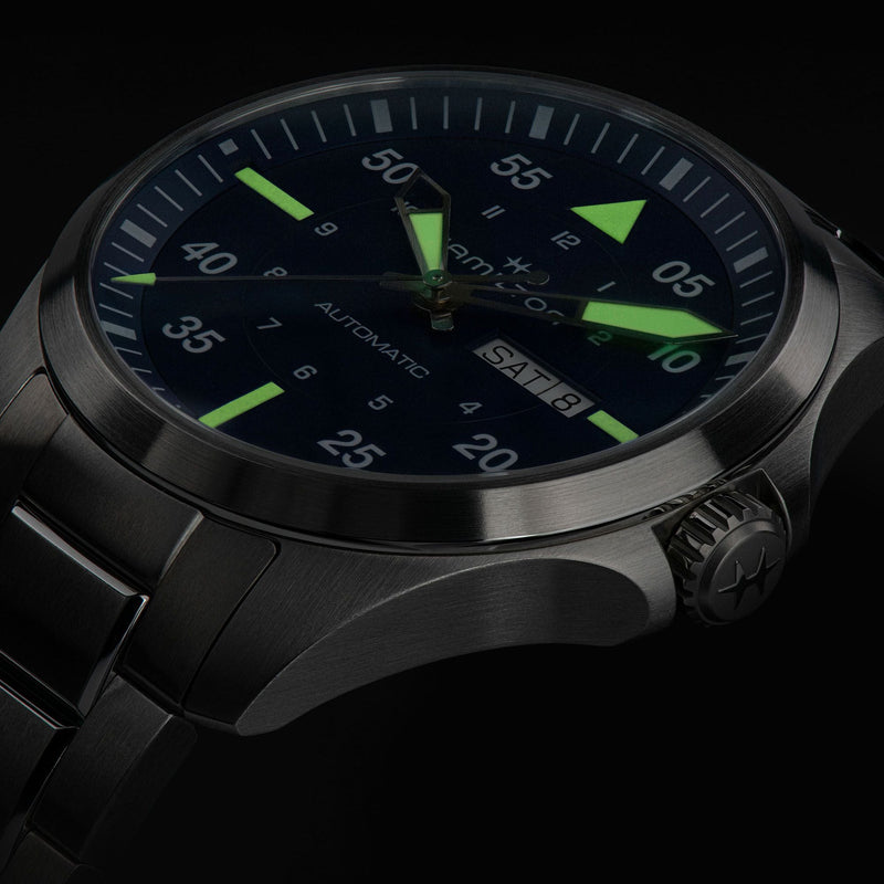 Khaki Aviation Pilot Day Date Auto Gents Watch, 42mm - H64635140