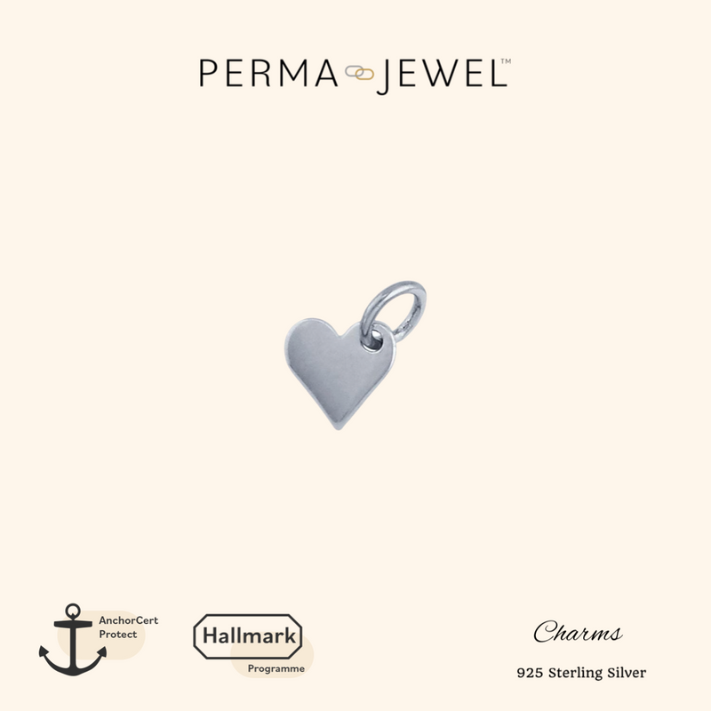 Flat Heart Charm - Silver - PJ-9252002