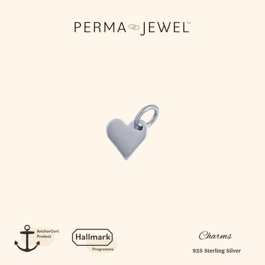 Flat Heart Charm - Silver - PJ-9252002