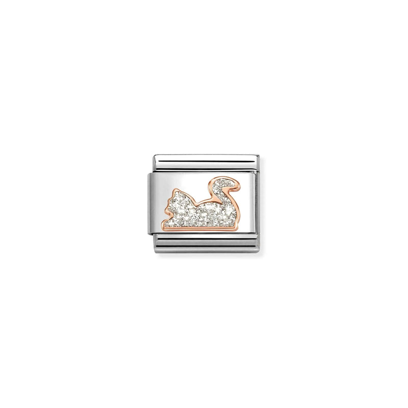 Composable Classic Glitter Cat Link - Rose Gold - 430205/33