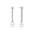 Drop Zirconia Pearl Earrings - Silver - 78070PW