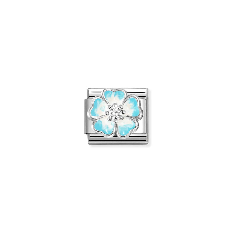 Composable Classic Blue Fade Flower Link - Silver - 330321/16