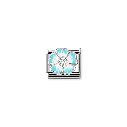 Composable Classic Blue Fade Flower Link - Silver - 330321/16