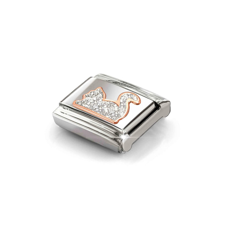 Composable Classic Glitter Cat Link - Rose Gold - 430205/33