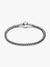 Black Cord Box Chain Bracelet - Sterling Silver