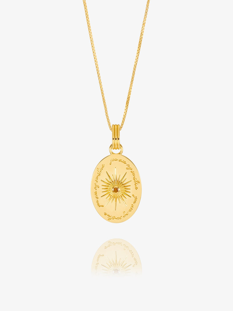 You Are My Sunshine Citrine Necklace - Gold - RSN20GP