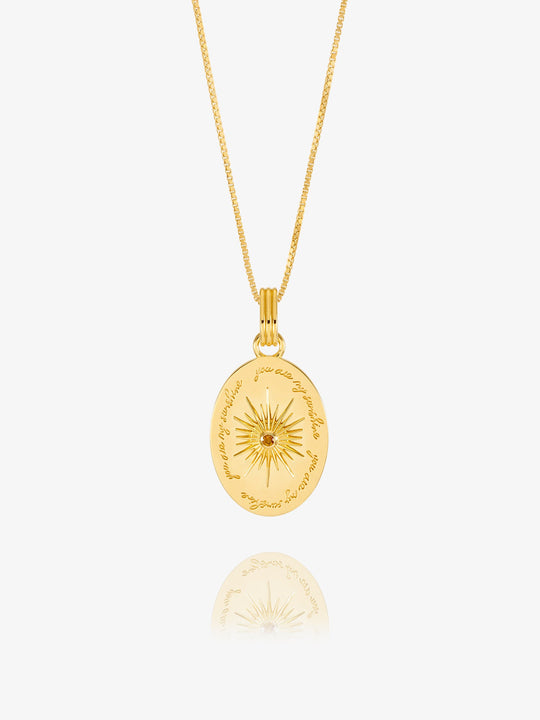You Are My Sunshine Citrine Necklace - Gold - RSN20GP