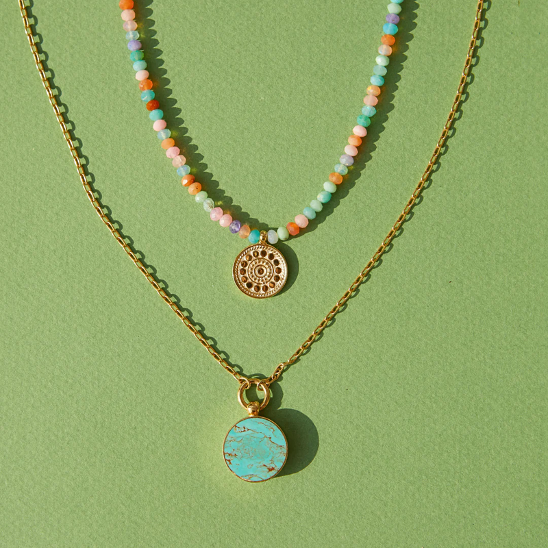 Frida Beaded Necklace - Gold - NK10912-GMULT