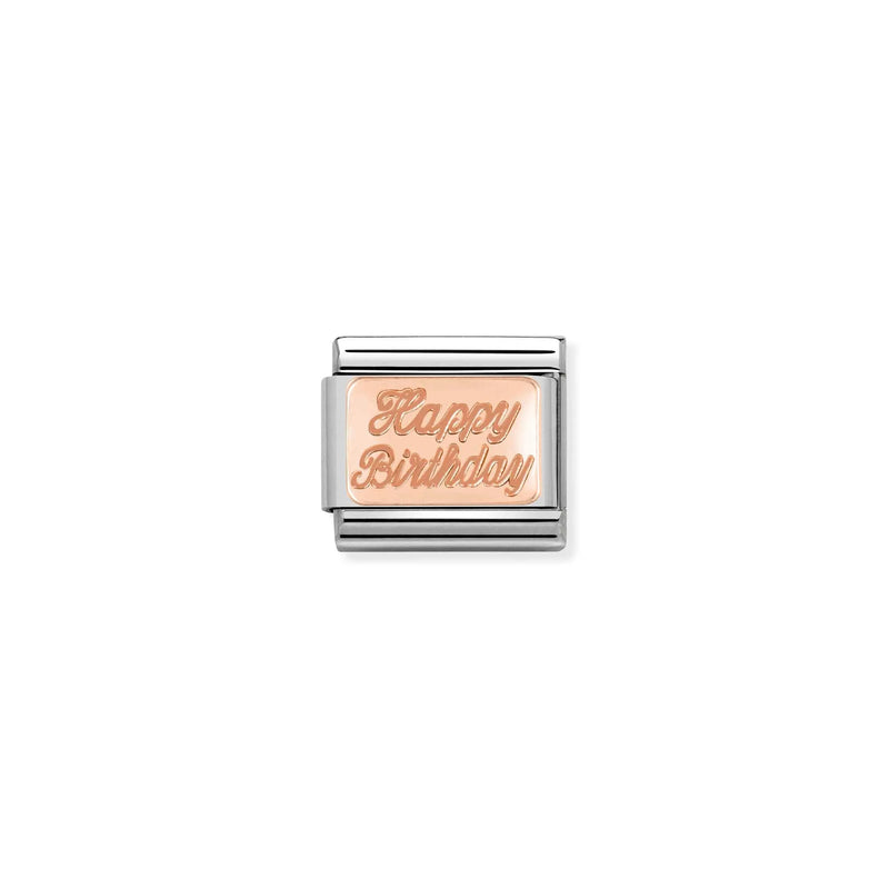 Classic Happy Birthday link - Rose Gold - 430101/29