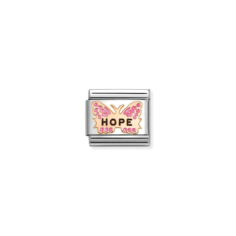 Composable Classic Fuchsia Butterfly HOPE Link - Rose Gold - 430202/50