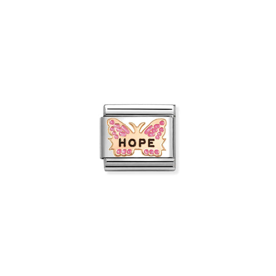 Composable Classic Fuchsia Butterfly HOPE Link - Rose Gold - 430202/50