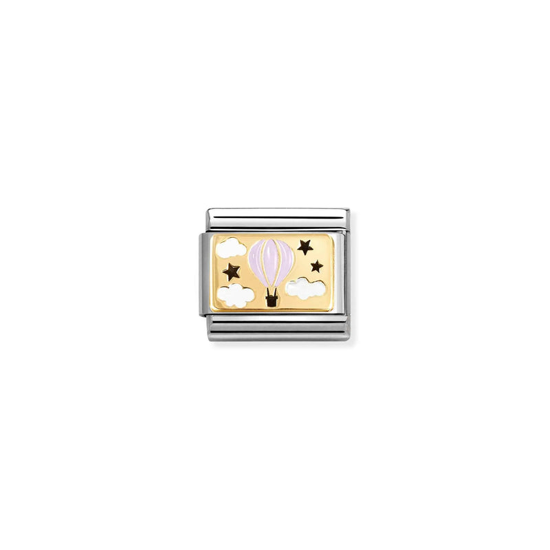 Composable Classic Pink Hot Air Balloon Link - Gold - 030289/16