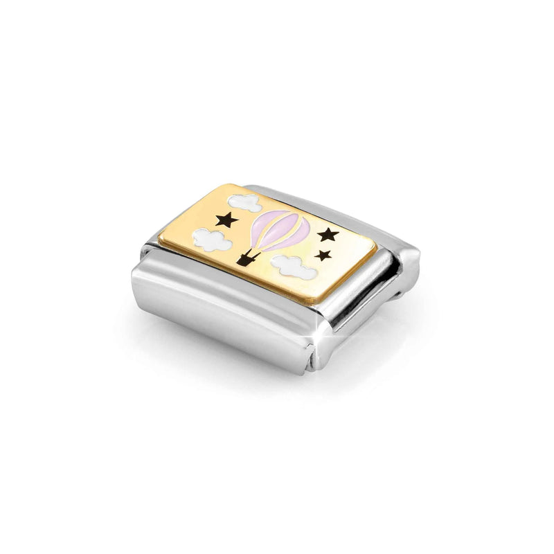 Composable Classic Pink Hot Air Balloon Link - Gold - 030289/16