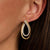 Organic Zirconia Hoop Earrings - Gold/Silver - 78051ZY