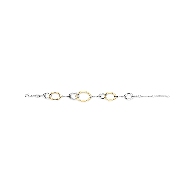 Connected Circle Bracelet - Silver/Gold - 23096ZY
