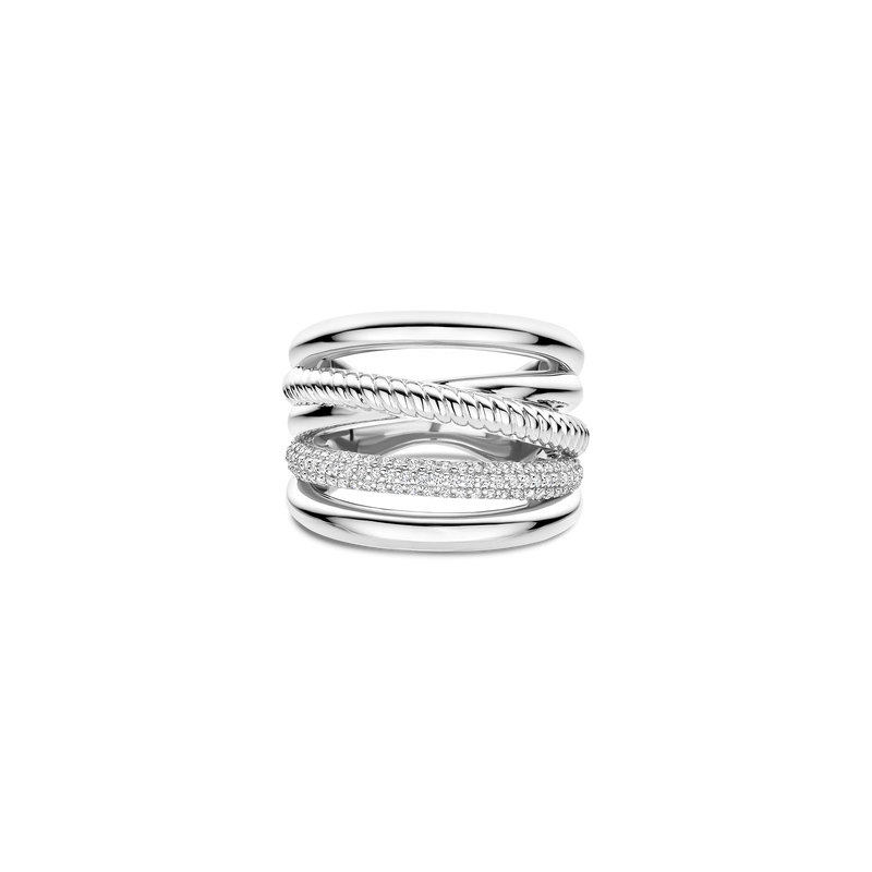 Zirconia Structure Ring (L Model) - Silver - 12421ZI