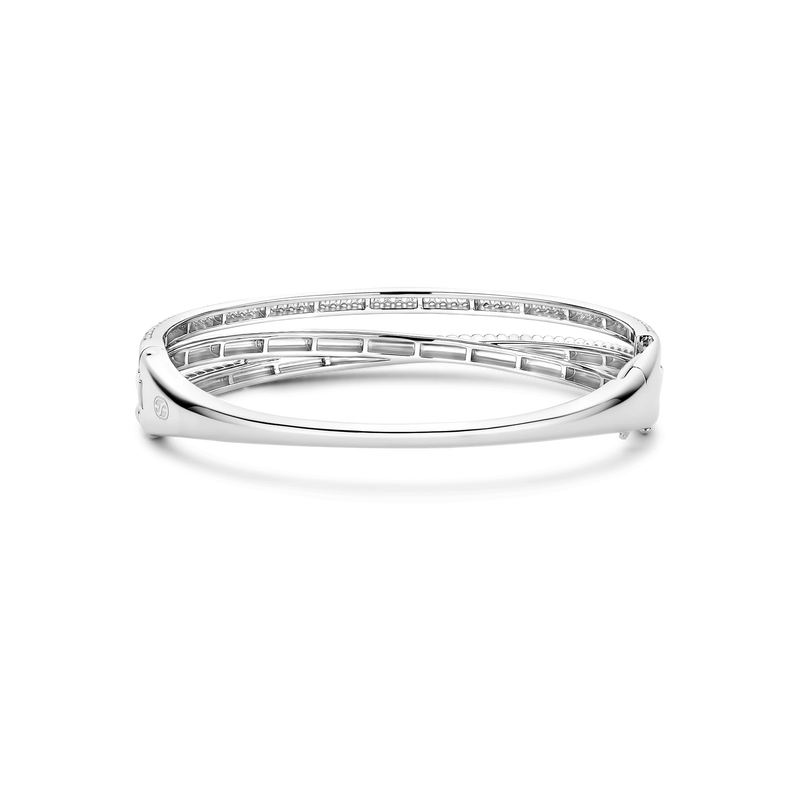 Zirconia Structure Bangle - Silver - 23094ZI