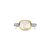 Zirconia Mother Of Pearl Cushion Ring - Gold/Silver - 12398MW