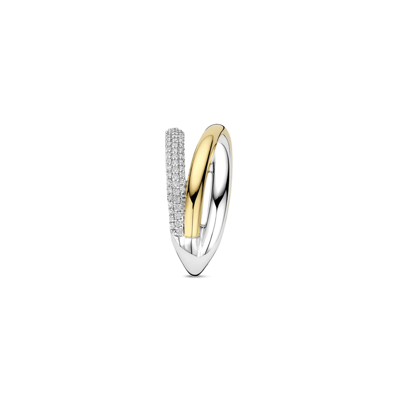 Zirconia Structure Ring, M Model - Gold/Silver - 12422ZY