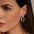 Organic Zirconia Hoop Earrings - Gold/Silver - 78051ZY