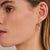 Rectangular Zirconia Hoop Earrings - Gold - 78064TY