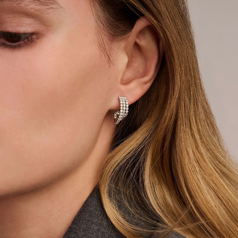 Stardust Zirconia Earrings - Silver - 78069ZI