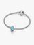 Turquoise Murano Glass & Glitter Charm - Sterling Silver