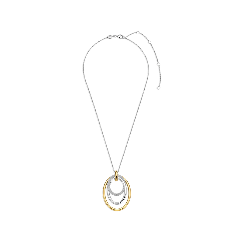 Layered Structure Necklace - Gold/Silver - 34127ZY/40