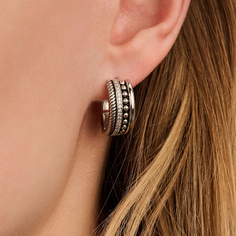 Structure Hoop Earrings - Silver - 78059ZI
