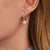 Zirconia Pearl Hoop Earrings - Silver - 78061PW