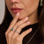 Zirconia Cushion Ring - Gold/Silver - 12414TY