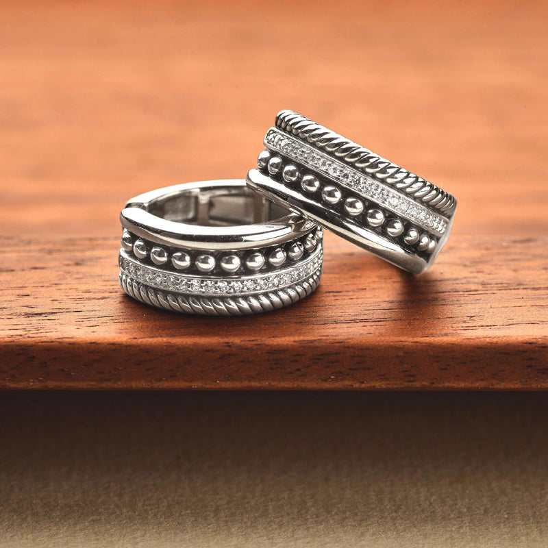Structure Hoop Earrings - Silver - 78059ZI