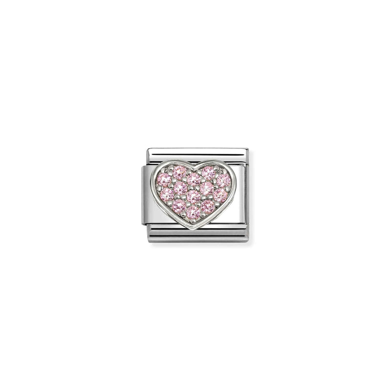 Composable Classic CZ Pink Heart Link - Silver - 330322/25