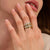 Bold Cubic Zirconia Layered Ring - Gold/Silver - 12409ZY