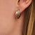 Zirconia Structure Earrings - Gold/Silver - 78068ZY