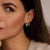 Layered Zirconia Hoop Earrings - Gold/Silver - 78049ZY