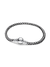 Black Cord Box Chain Bracelet - Sterling Silver