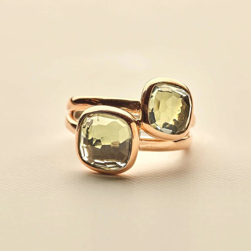 Double Cushion Ring - Rose Gold - 12413GR