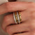 Bold Cubic Zirconia Layered Ring - Gold/Silver - 12409ZY