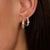 Layered Zirconia Hoop Earrings - Gold/Silver - 78049ZY