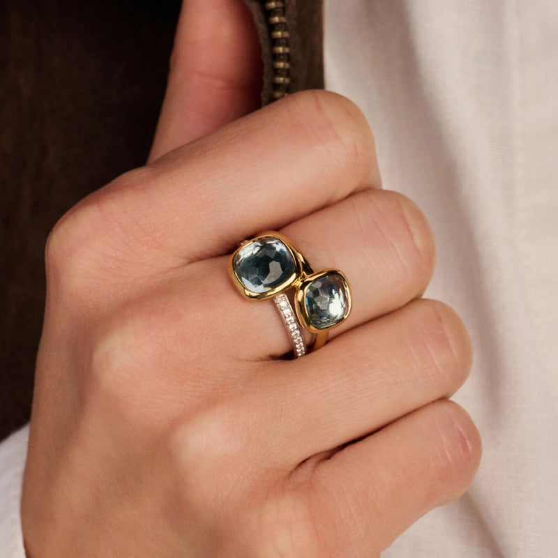 Double Cushion Ring - Gold - 12412TY