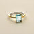 Rectangular Light Blue Zirconia Ring - Gold - 12420TY