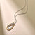 Organic Zirconia Necklace - Silver/Gold - 34121ZY/45